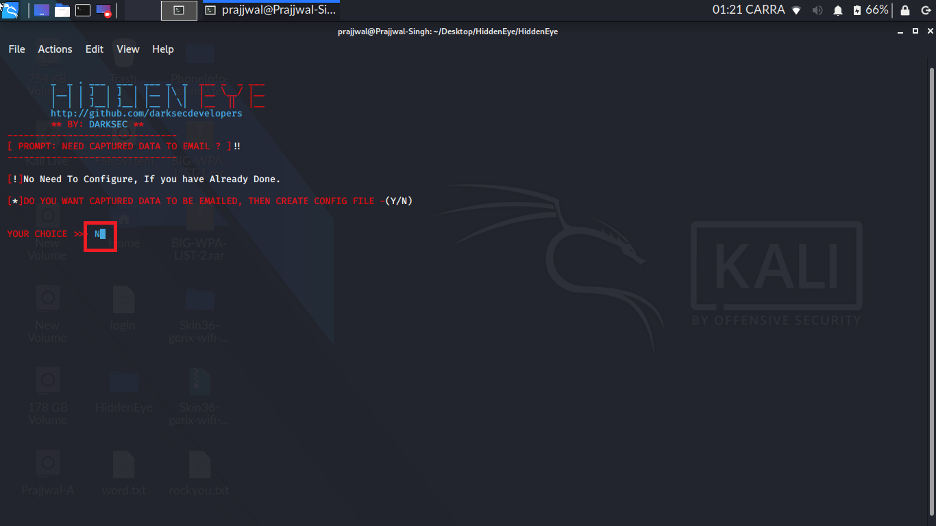[Instagram Hack]HiddenEye Hacking Instagram With Kali Linux 2020