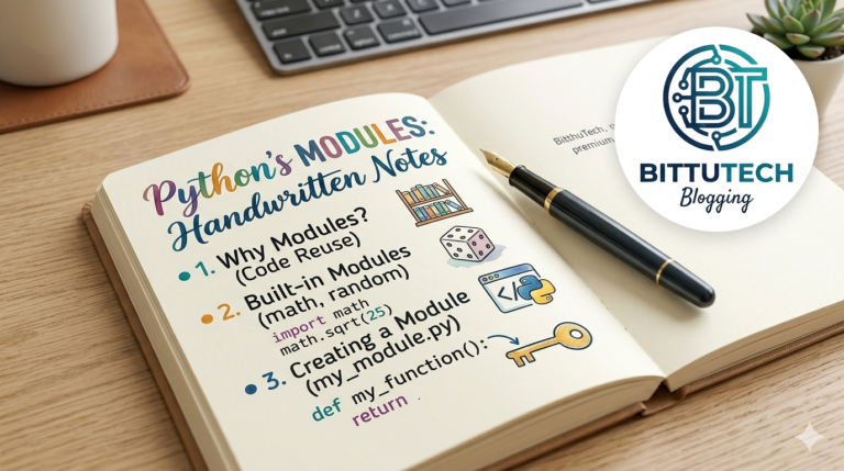 Read more about the article Python Modules Handwritten Notes | Import Modules & Packages