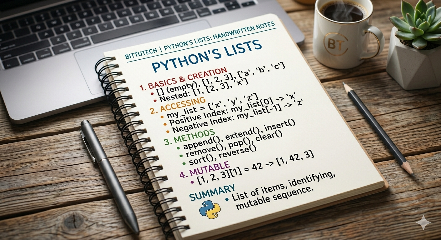 You are currently viewing Python Lists Handwritten Notes | List Methods & Operations