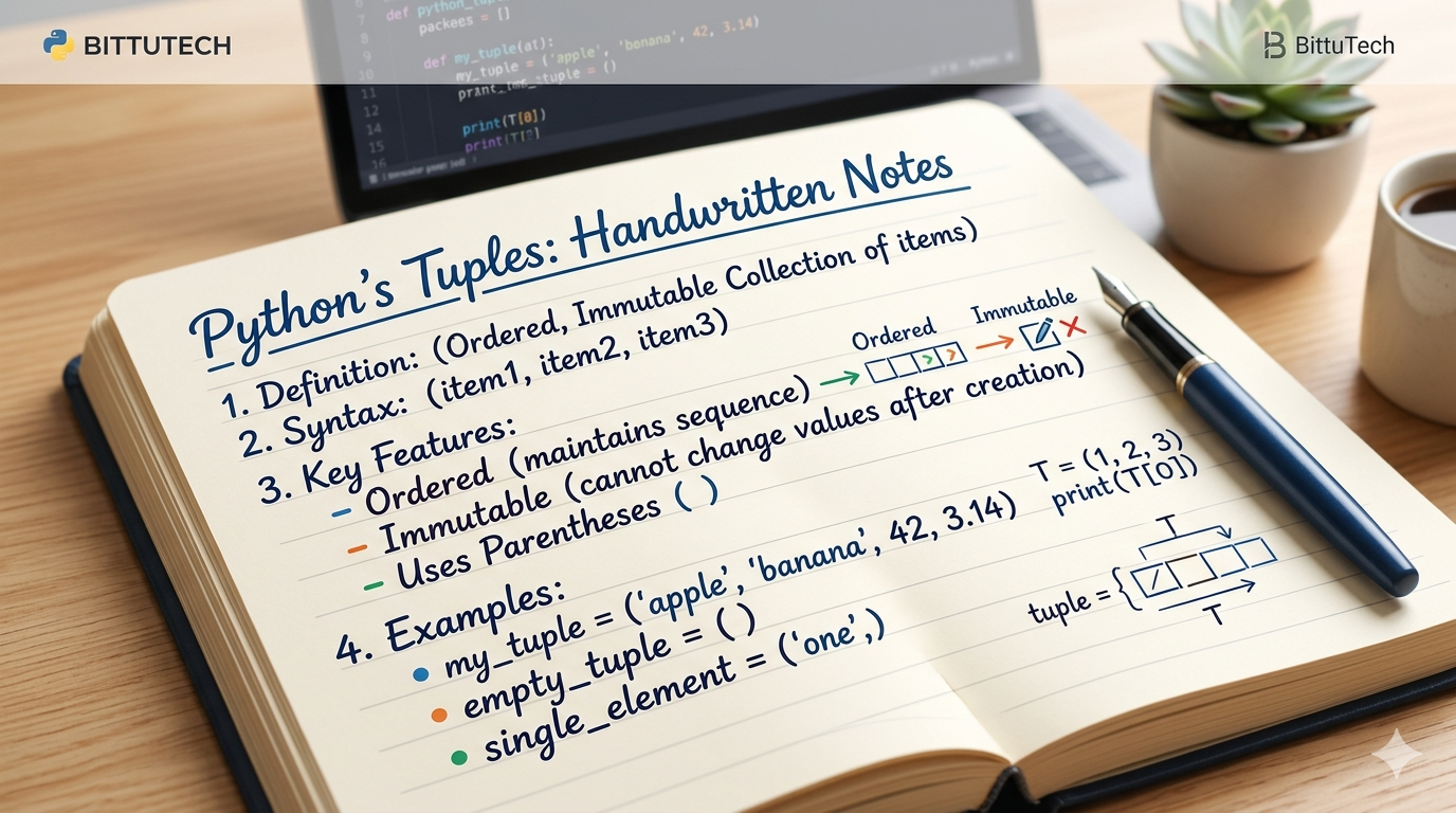 You are currently viewing Python Tuples Handwritten Notes | Tuple Operations & Examples