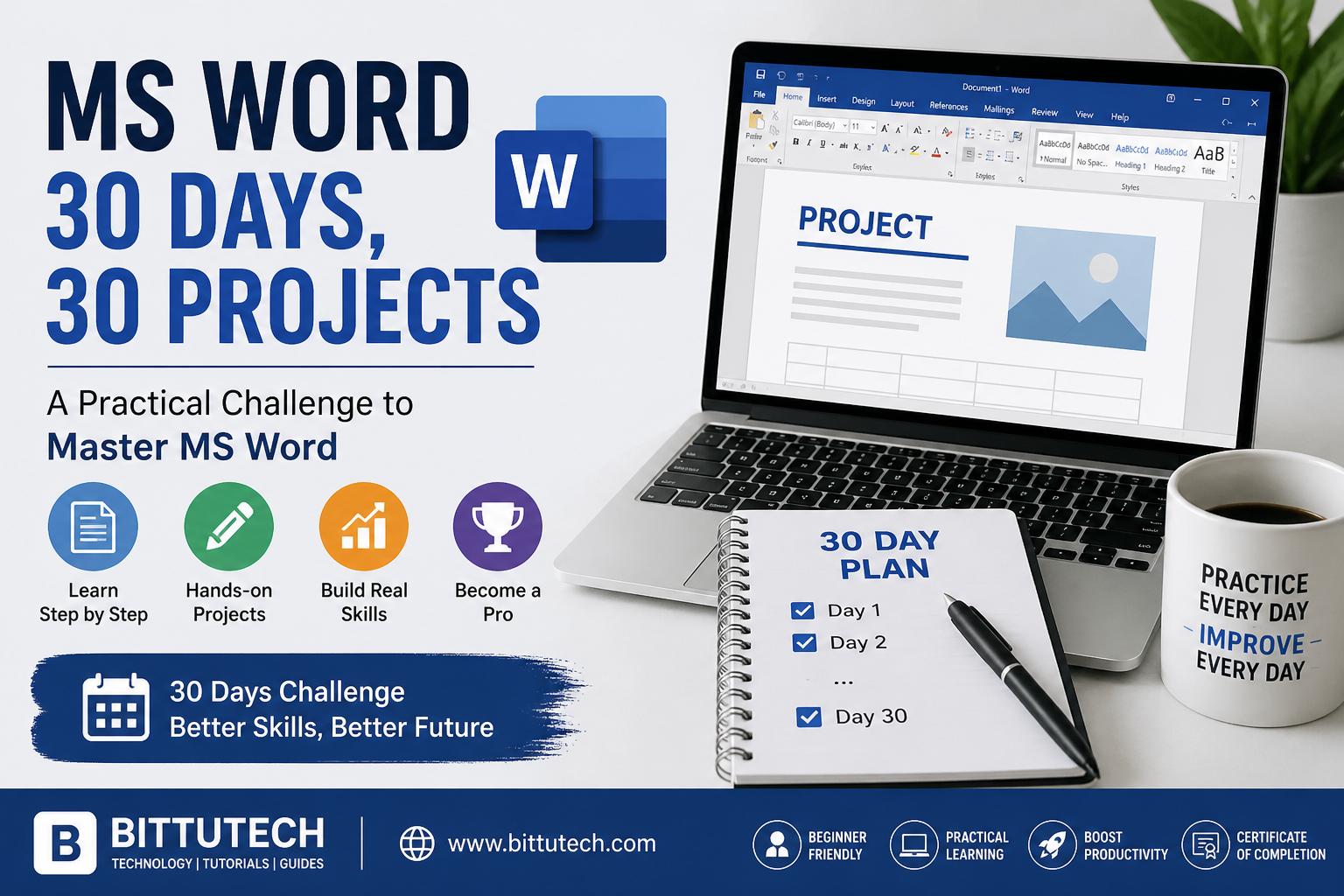 You are currently viewing MS Word Mastery in 30 Days: 30 Practical Projects to Boost Your Skills