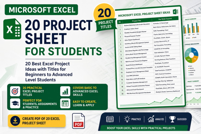Read more about the article 20 Best Microsoft Excel Project Ideas for Students (Free PDF Download)