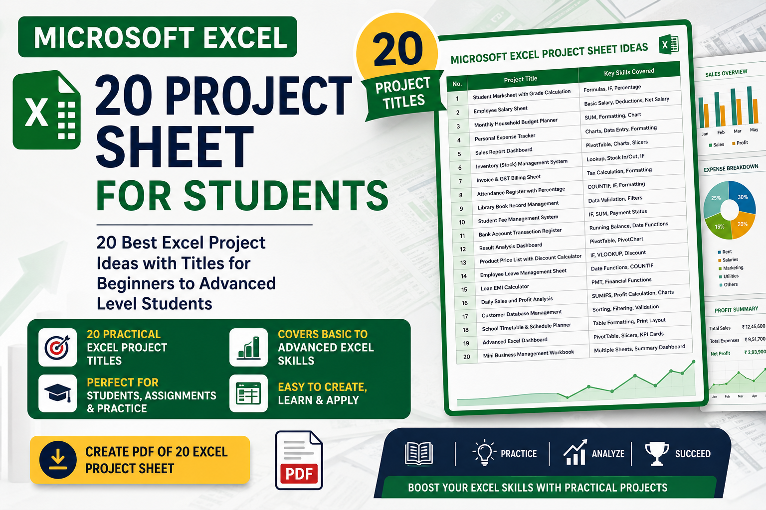 You are currently viewing 20 Best Microsoft Excel Project Ideas for Students (Free PDF Download)