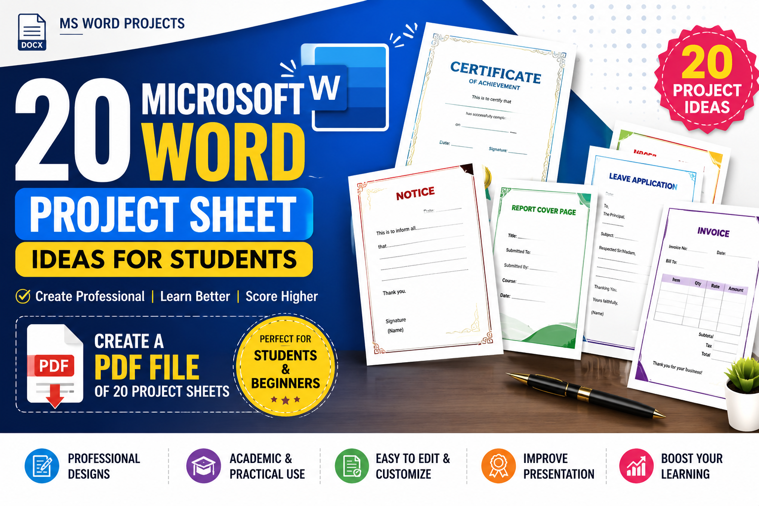 You are currently viewing 20 Best Microsoft Word Project Ideas for Students (Free PDF Download)