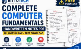 Complete Computer Fundamentals Handwritten Notes PDF (Unit-wise) – Free Download | All Units in One