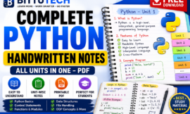 Python Handwritten Notes PDF – Complete Unit-Wise Notes Free Download