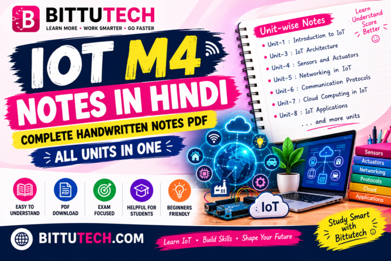 Read more about the article IoT M4 Handwritten Notes in Hindi PDF – Complete Unit-Wise Notes Free Download